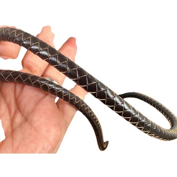 Gucci GG Web Monogram Brown Canvas Tote Bag with Braided Leather Strap (GGXX125) - Picture 12 of 16